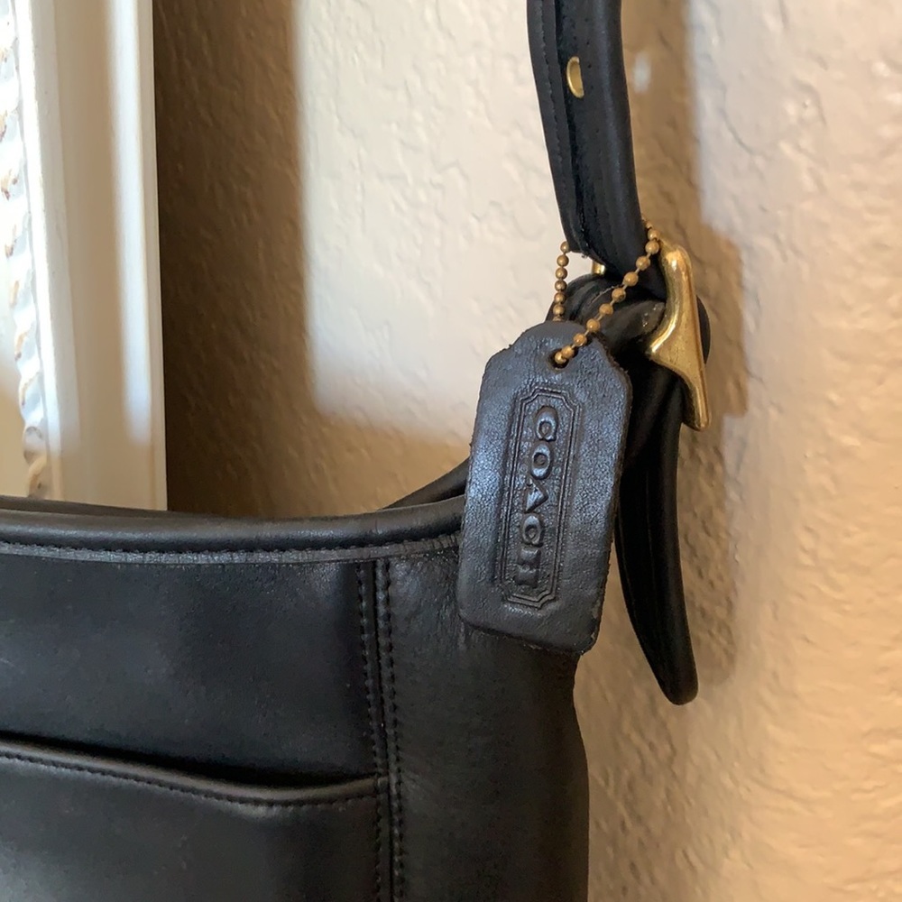 Vintage Coach Black Leather Crossbody No.BOC- 9816 - Picture 4 of 8